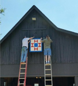 Mounting an ohio star barn quilt