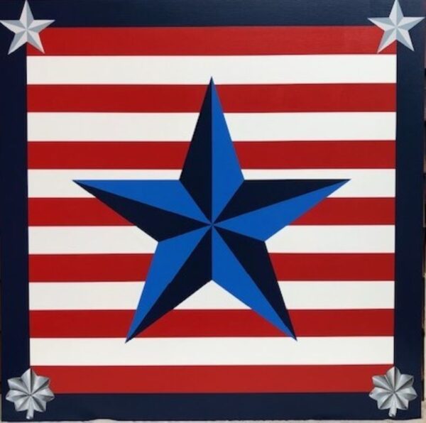 Americana Barn Quilt with Lt. Colonel Leaves (can be made with Colonel Leaves)