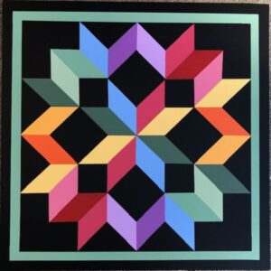 Wagon Wheel/Carpenter's Wheel Barn Quilt Medium Green Border-Choose your color inner border